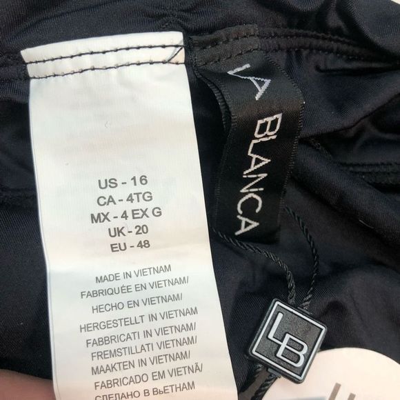 La Blanca Standard Island Goddess Cinch Back High Waist Bottom Size 16 Black - Picture 6 of 6